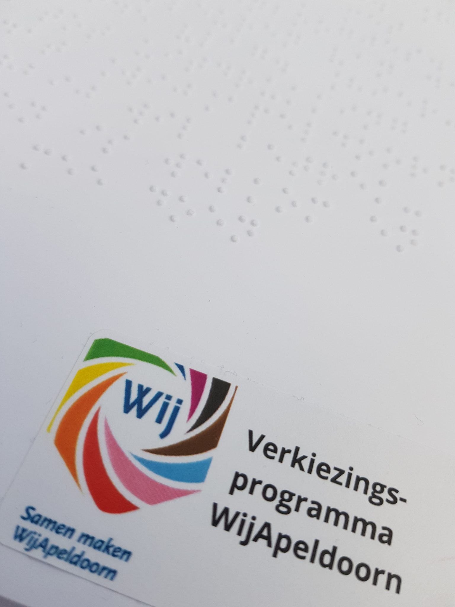 WijApeldoorn presenteert  verkiezingsprogramma in braille