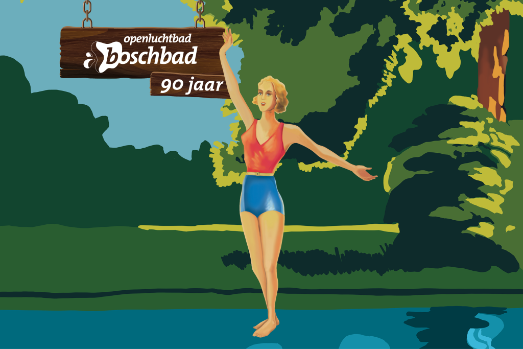 Verhalentafel in het teken van 90 jaar Openluchtbad Boschbad en 25 jaar Accres