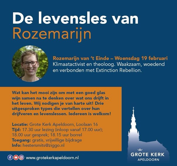 Rozemarijn van ’t Einde te gast in ‘De levensles van …’