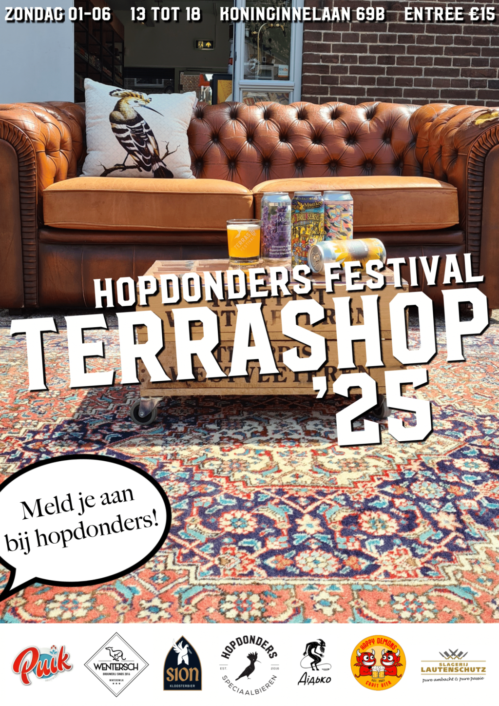 Speciaalbier en barbecue tijdens bierfestival TerrasHop