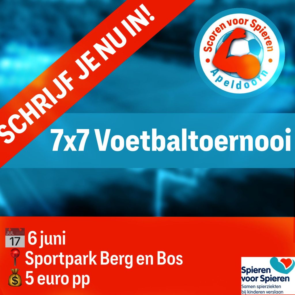 Scoren voor Spieren Toernooi op 6 juni op Sportpark Berg & Bos